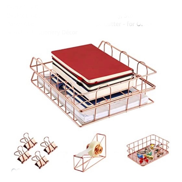 New in Box Rose Gold Desk Accessories Kit 5 PC - Picture 1 of 5